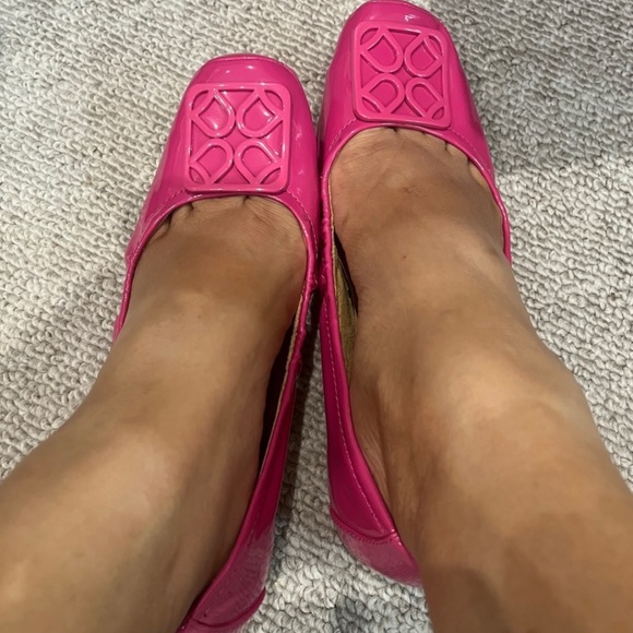 Naturalizer Hot Pink Patent Leather Slip On Loafer Shiny Barbie core Ballet Shoe - Picture 7 of 7